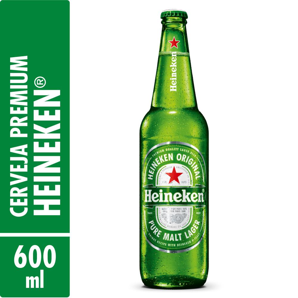 Cerveja Lager Puro Malte Heineken Garrafa 600ml